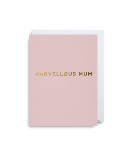 Marvellous mum mini pink card gold lettering