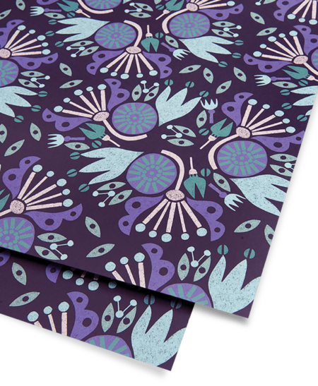 blue floral wrapping paper