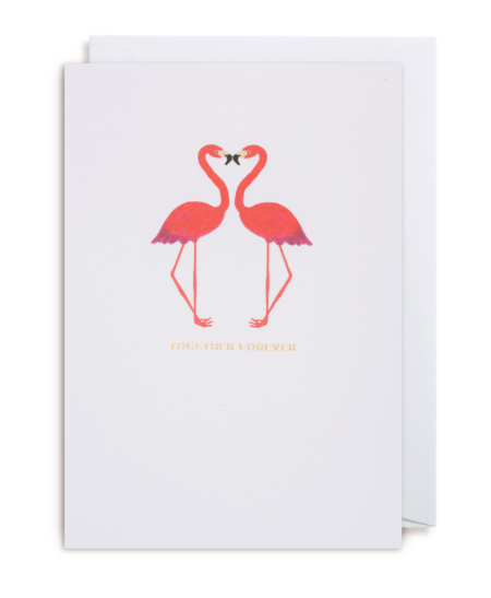 kissing flamingo card