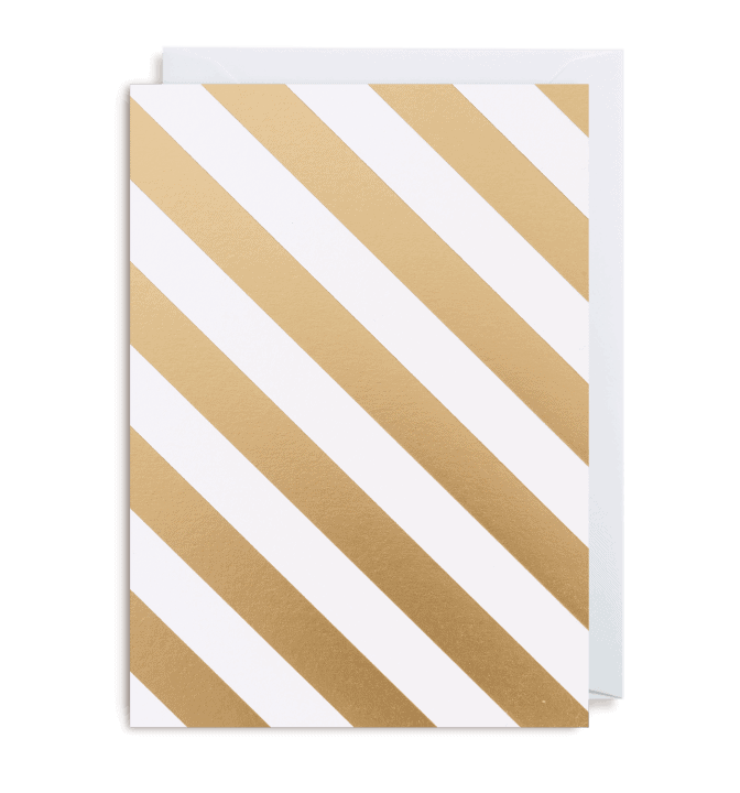 10x striped gold postcards with envelopes