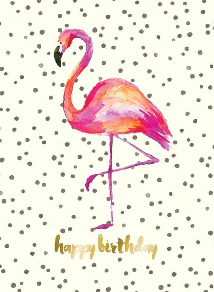 Flamingo birthday card