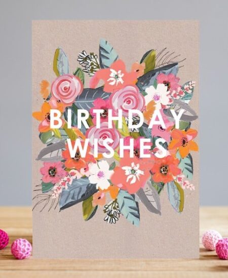 Floral birthday wishes card