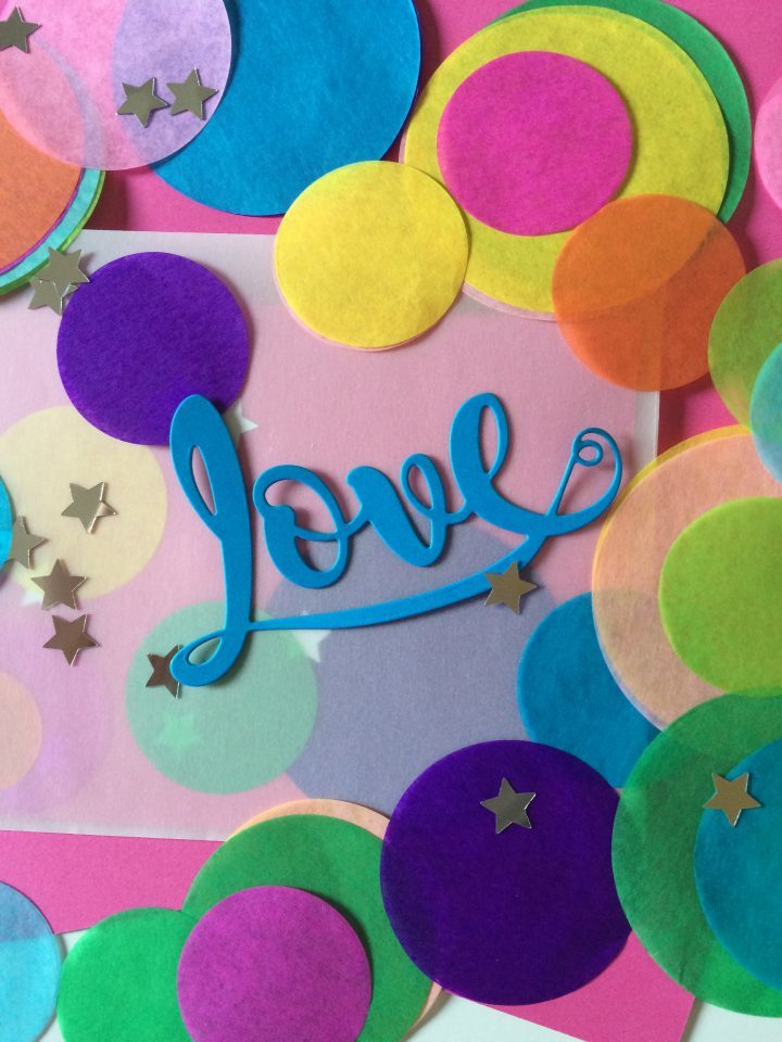 confetti lovely letter set