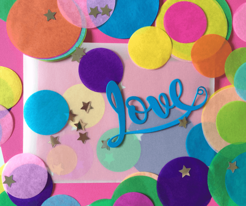 lovely letter set confetti