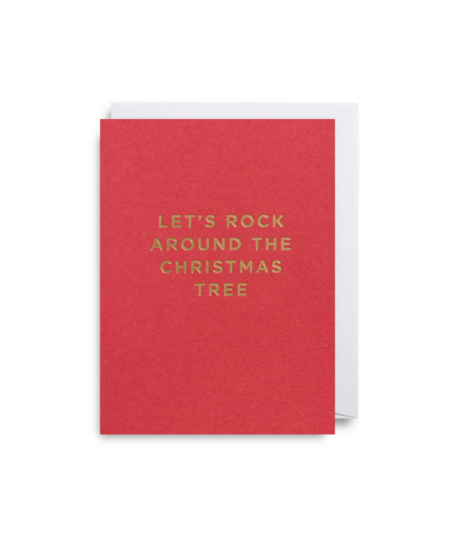 Let's rock around the Christmas tree card red