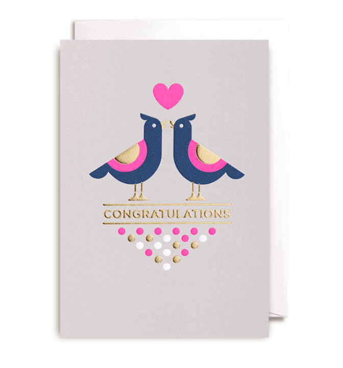 love birds congratutations card