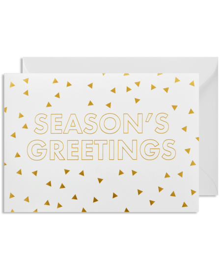 Seasons Greetings gold metallic Christmas cards pack of 5